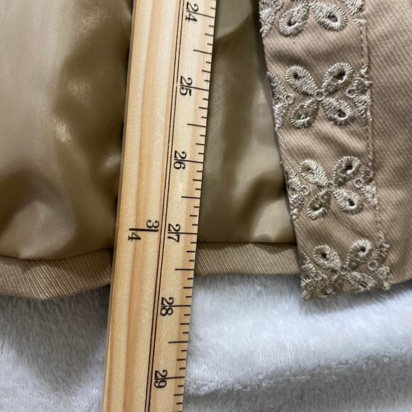 Russel Kemp Catherines Swing Blazer Jacket Women 5X Tan Khaki Embroidered Eyelet - Picture 10 of 11